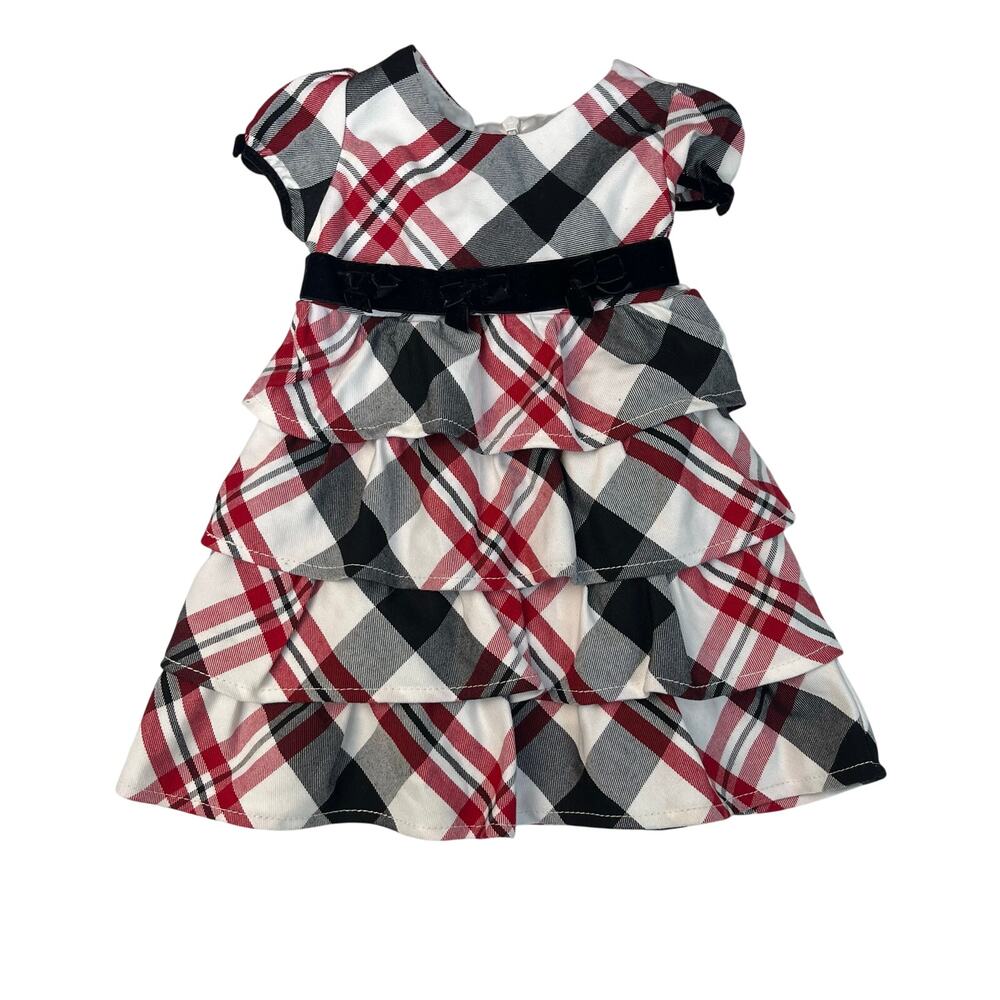 Children's Place Baby Girl 18 month Dress special occasion plaid ruffles bow